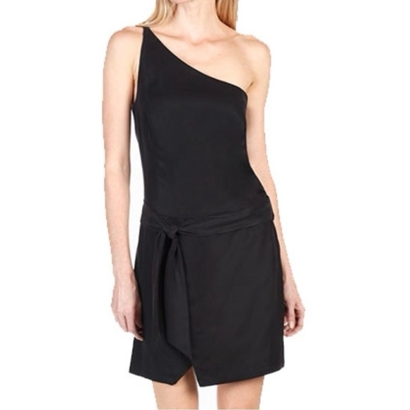Rosie HW x Paige Black One Shoulder Mini Dress Size Small Asymmetrical New NWT - Picture 1 of 11